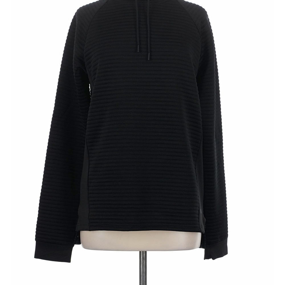 Apana Size M Pullover Black Ribbed Pullover Hoodie T31